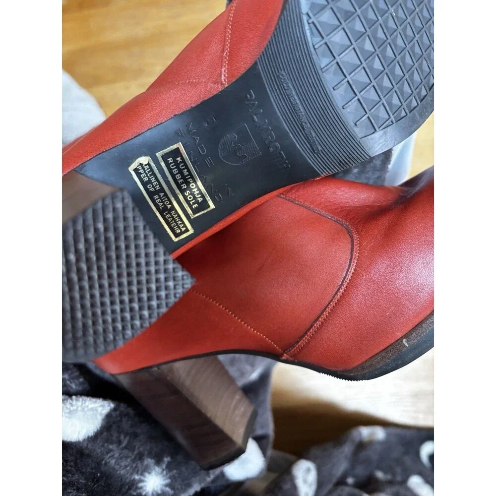 Palmroth Of Finland Women’s Orange Leather Knee High Boots Size 7.5